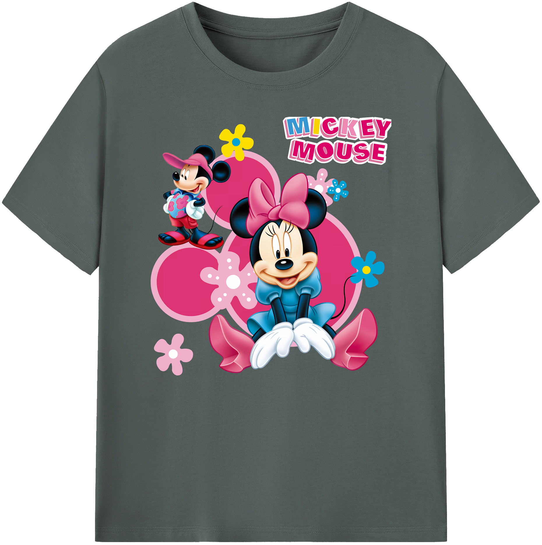 ミッキーマウス Mickey Mouse 綿100％ メンズ半袖Tシャツ｜肌触りやわらか＆通気性
